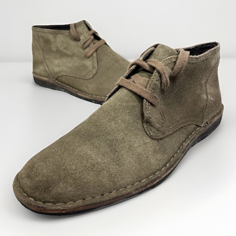 John Varvatos Boots Mens US 10.5 EU43 Tan Suede Ankle Desert Chukka Casual - Picture 2 of 11